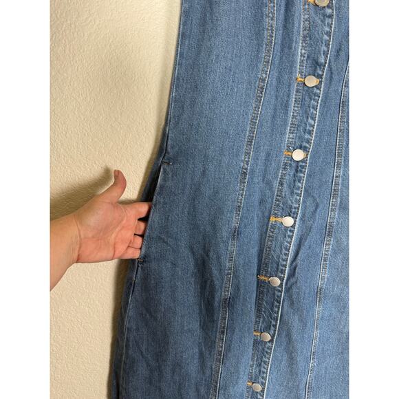 NWT Universal Thread Denim Button Front Midi Dress Sleeveless Size 0 Retro Midi - Picture 8 of 11